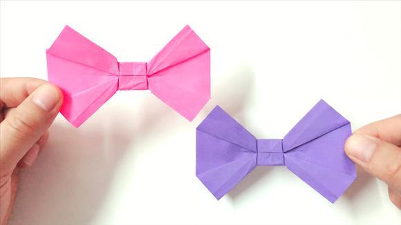 蝴蝶结手工折纸,彩色的更漂亮,来做一个试试吧