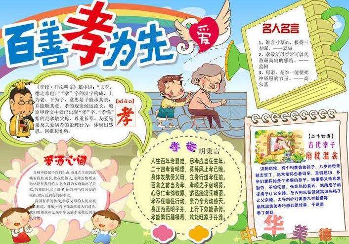 孝亲敬老手抄报合集来啦快快来学习