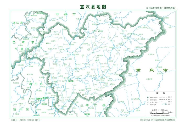 宣汉县标准地图