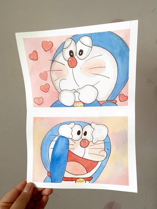 哆啦a梦|水彩手绘(附线稿)_水彩画_手绘_哆啦a梦怎么样_线稿_教程