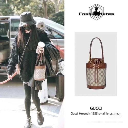 路易·威登女士单肩包gucci 新款1955 马蹄扣水桶包 杨幂同款