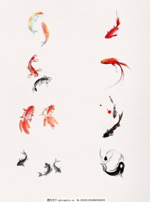 水墨画鱼简笔画