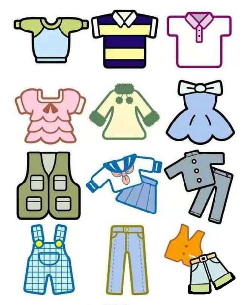 彩色简笔画-衣物