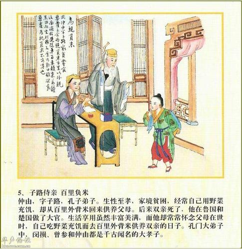 在百里负米中,孝子子路(孔子大弟子)在外做事,自己吃野