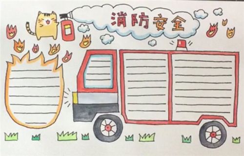 消防安全手抄报简笔画漂亮
