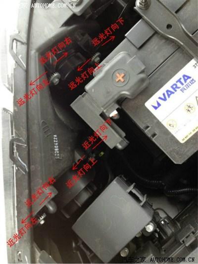 晚上找个暗的地方,对着墙(稍微远一点),开大灯,用十字螺丝刀调节,调