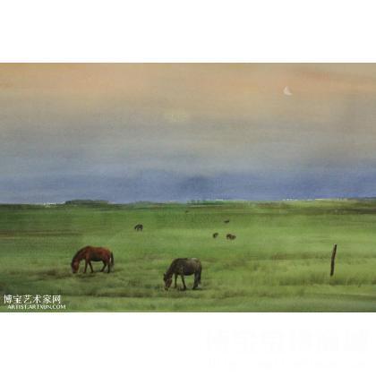 名家 张育维 水彩;杂项; - 张育维 牧归 类别: 水粉画|水彩画