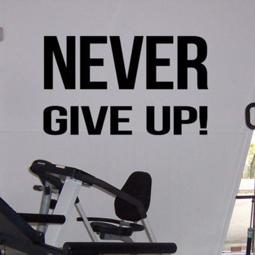 b165nevergiveup英文文字装饰健身房运动工作室墙贴墙贴