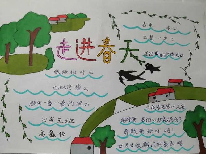 诗海拾贝,品味诗韵——四年五班现代诗手抄报集锦