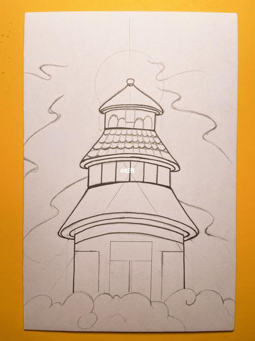 6月中天坛|针管笔手绘线描画黑白装饰画_针管笔_装饰画_手绘_高光笔