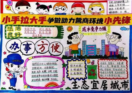 小手拉大手争做助力营商环境小先锋盘锦市少先队员手抄报设计大赛决赛