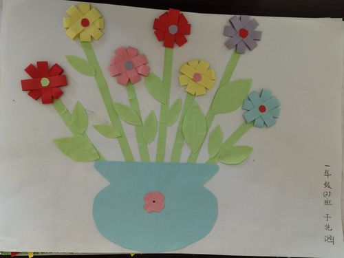 兴济镇东槐庄学校一年级剪纸贴画活动——送给秋天的礼物