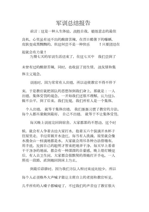 军训总结报告