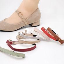 窄版舒适优雅束鞋带高跟鞋防掉跟固定绑带鞋子大不跟脚金色扣鞋带