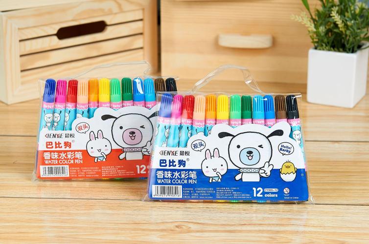 巴比狗双头水彩笔幼儿园小朋友学生绘画美术涂鸦可水洗礼品905