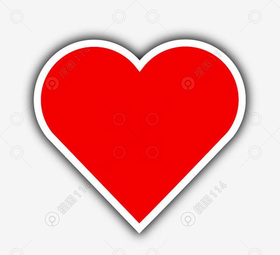 白色边框桃心红色爱心