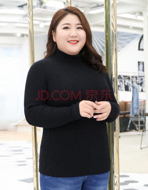 【肥胖女人穿的】200斤胖mm毛衣宽松纯色加肥大码胖妈妈秋冬装新款