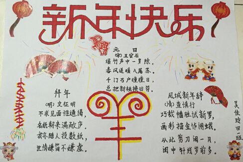 新年风俗手抄报 民俗手抄报