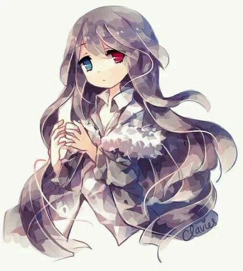 长发异瞳动漫女头像