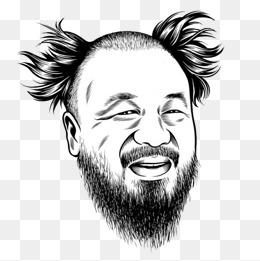 大叔头像图片黑白