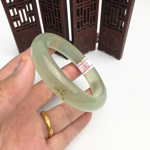 手镯岫玉花玉天然玉石包邮手饰