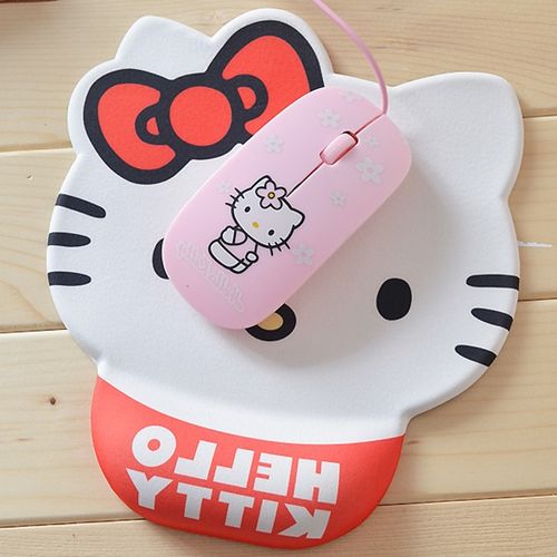 预防鼠标手 硅胶鼠标垫 可爱卡通鼠标垫 护腕鼠标垫 kitty hello