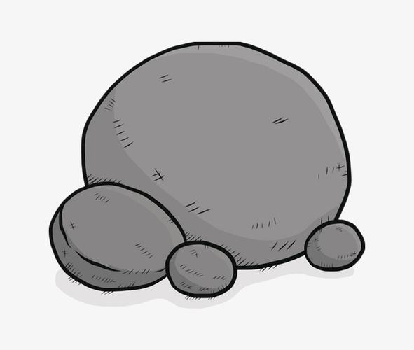 卡通手绘黑色石头石子免抠素材免费下载_觅元素51yuansu.com