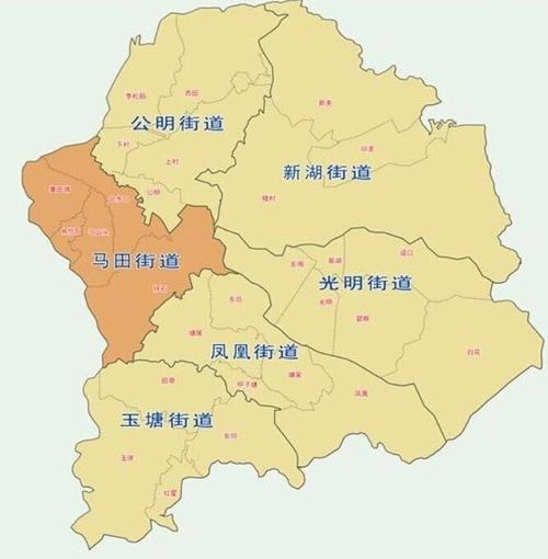 来来来,一张图告诉你光明片区街道划分.