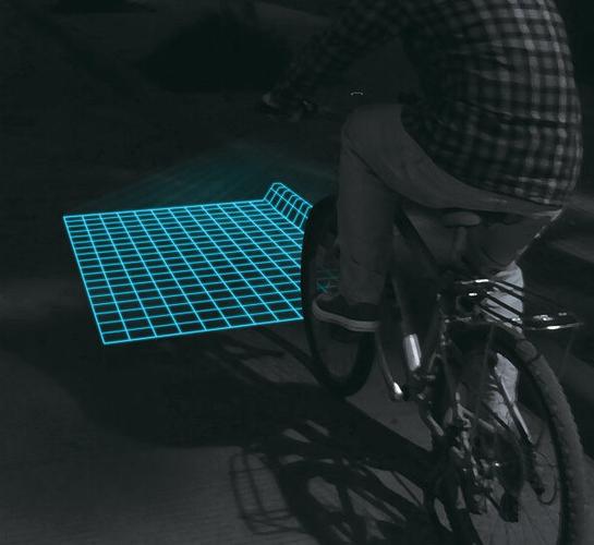 路面情况从投影上看夜间骑行必备lumigrids车灯