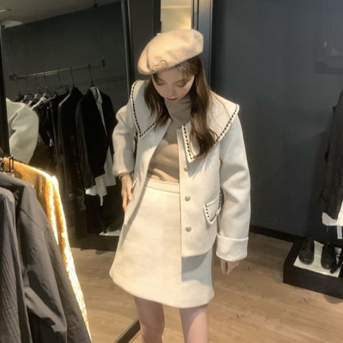 2021年时尚穿搭女,2021明星时尚穿搭 小个子穿搭时尚套装女春季秋冬2021新款毛呢外套半身