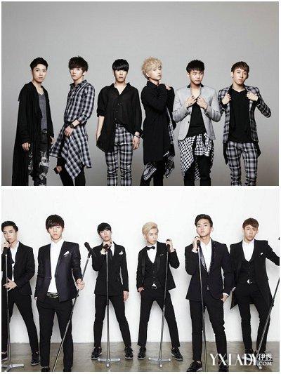 求视频,是一个韩国男子组合应该是5个人以上的演唱视频,他们穿着红色