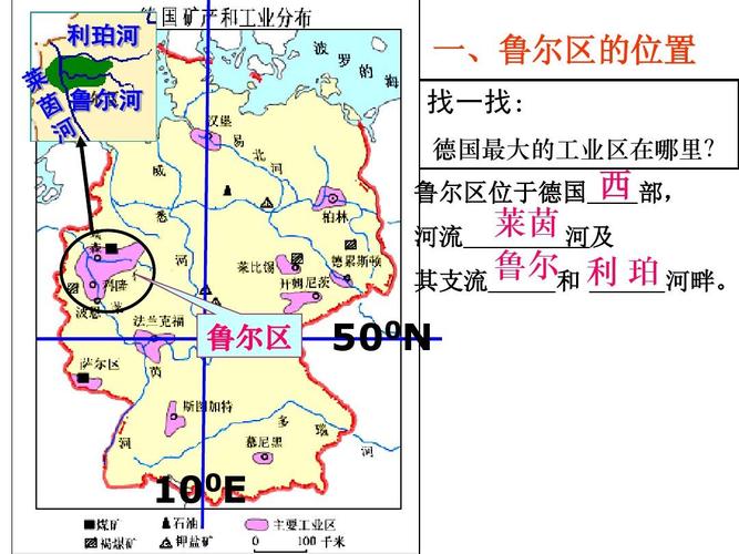 利珀河 鲁尔河 一,鲁尔区的位置 找一找: 德国最大的工业区在哪里?