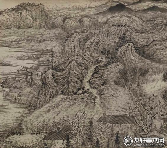 石涛《搜尽奇峰打草稿图》_苦瓜和尚山水长卷高(2)