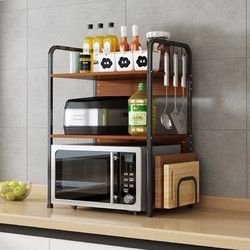 厨房微波炉置物架台面收纳架多层烤箱架子落地 厨具电器储物架 柜