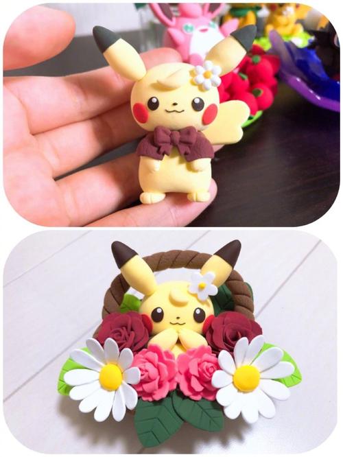 推主きょげん手工制作的精灵宝可梦粘土作品