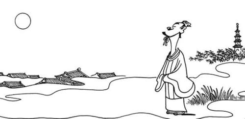 月夜古诗简笔画