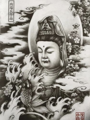 满背佛像纹身手稿_纹身_刺青_文化_绘画