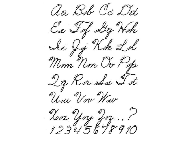 英语26个字母的手写体(花体)