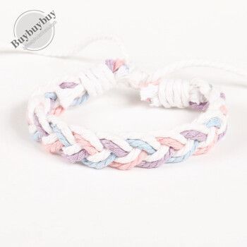 小众设计韩版简约个性男学生手链闺蜜手链编织情侣闺蜜1浅粉浅蓝浅紫