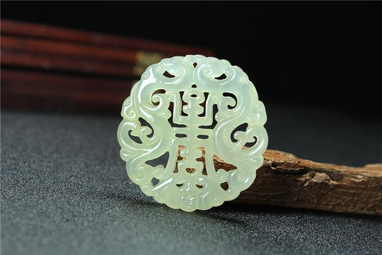 手工diy饰品配件 岫玉玉佩双龙祝寿双龙福寿男女款玉石吊坠挂件