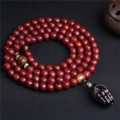 机刷包浆正宗尼泊尔凤眼菩提子108颗佛珠念珠男女文玩手串手链红
