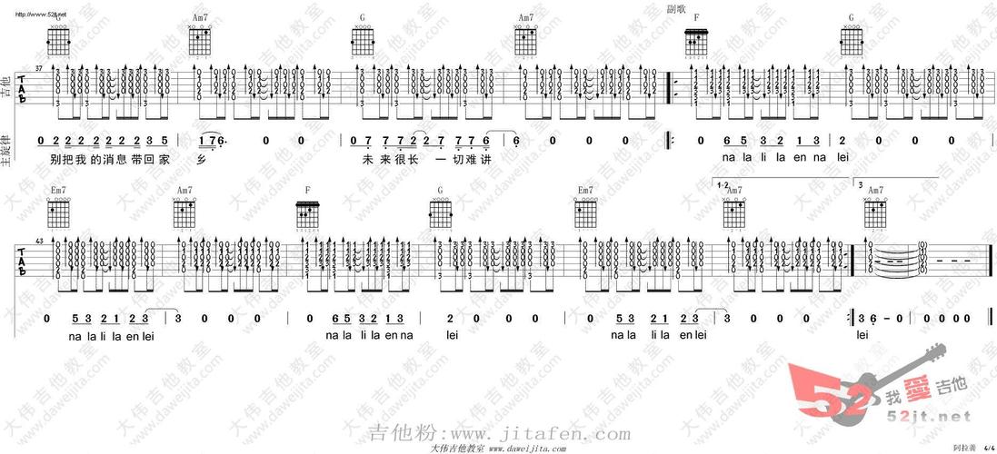 贰佰《阿拉善 版视频》吉他谱_c调_六线谱_吉他粉