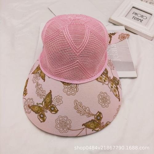 春夏凤凰花女士大沿半圆中老年遮阳妈妈帽 草帽夏凉帽