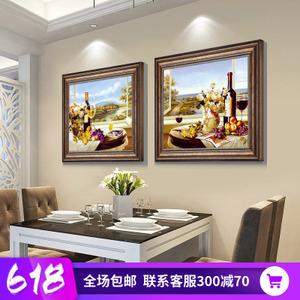 欧式餐厅墙面装饰画现代简约饭厅油画家居装饰品创意壁画客厅挂画