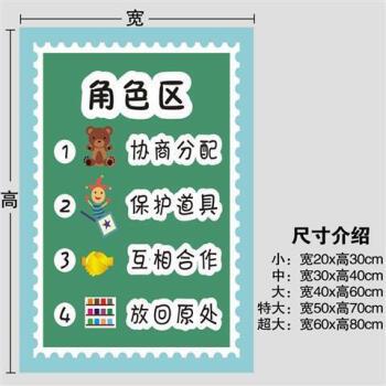 幼儿园区域规则进区牌卡布置约定标识区角标志活动区域牌儿童分类mma