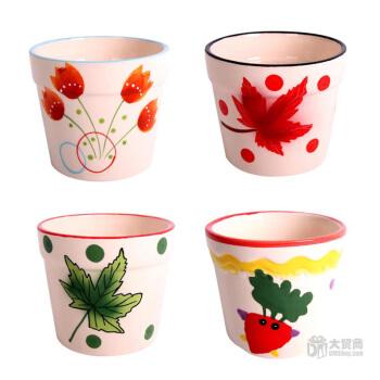 彩绘陶瓷花盆 办公室盆栽 绿植园艺用 儿童礼物 花盆
