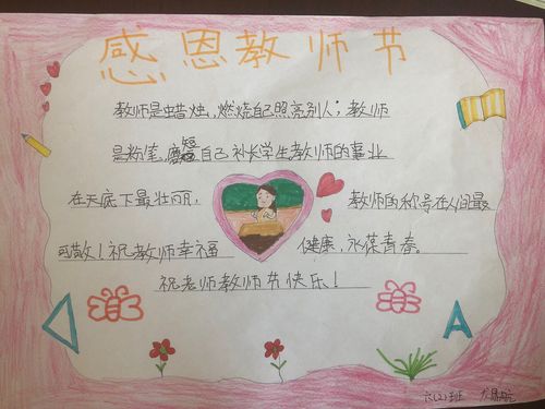 四,五,六年级学生为老师们精心绘制了一幅幅手抄报,表达对老师的感恩