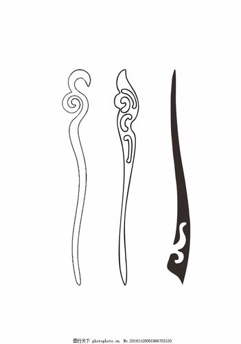 手工簪子设计图 木簪矢量 手工簪设计图 木簪 矢量 手工制作簪子 木簪