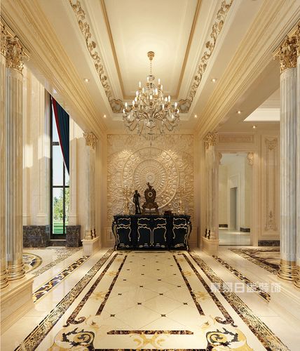 清溪南峰华桂园450㎡别墅豪华欧式玄关装修效果图效果