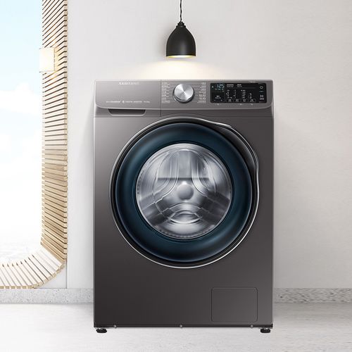 samsung三星10kg蒸汽除菌大容量家用变频滚筒洗衣机钛晶灰视频
